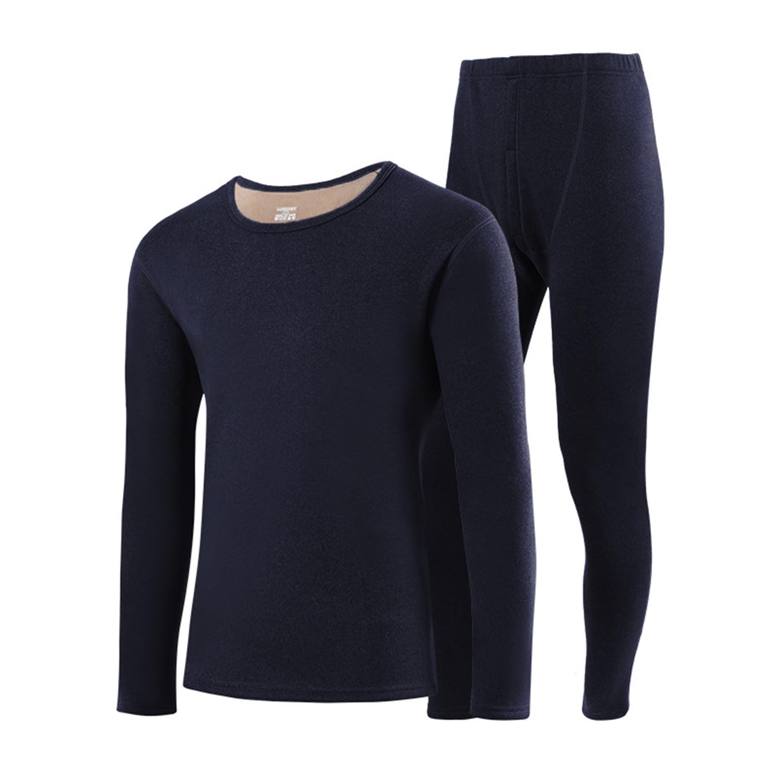 Conjunto de Ropa Interior térmica para Hombre, Tops y Pantalones cómodos de Lana de Doble Capa engrosados,Blue-4XL