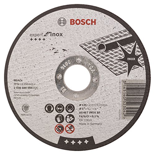 Bosch Accessories 2608600094 Disque à Tronçonner à moyeu plat expert for inox AS 46 T inox BF 125 mm 2,0 mm Cover