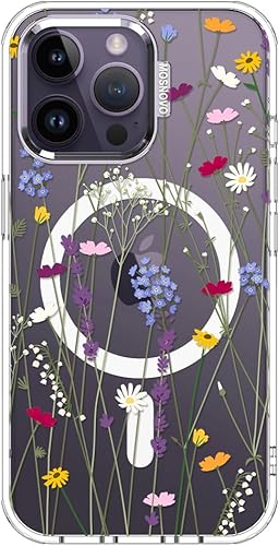 MOSNOVO Funda compatible con Magsafe diseñada para iPhone 14 Pro Max, impacto de caída de 6.6 pies a prueba de golpes de TPU a prueba de golpes con