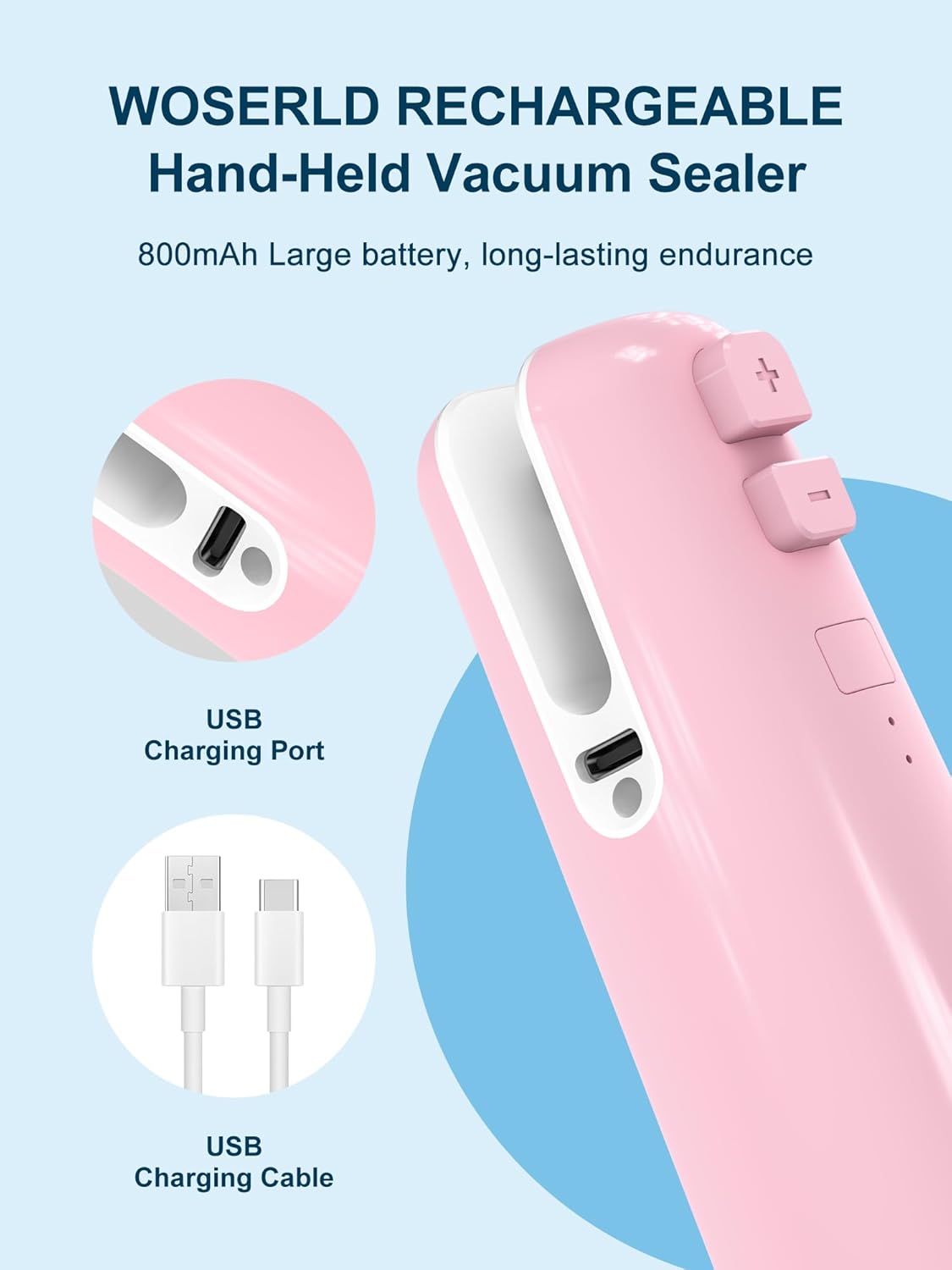 Vacuum Sealer for Food 4 in 1 Mini Bag Sealer and Cutter, Food Saver Vacuum Sealer Machine Seal Meal Saver, Portable Handheld vacuum sealer for food, suitable for Food vacuum bag, Vacuum lunch box