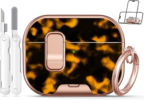 Funda para AirPods Pro 3 2025, con bloqueo de seguridad y soporte de teléfono para AirPods Pro 3 Generación Floral Funda para mujeres niñas, funda