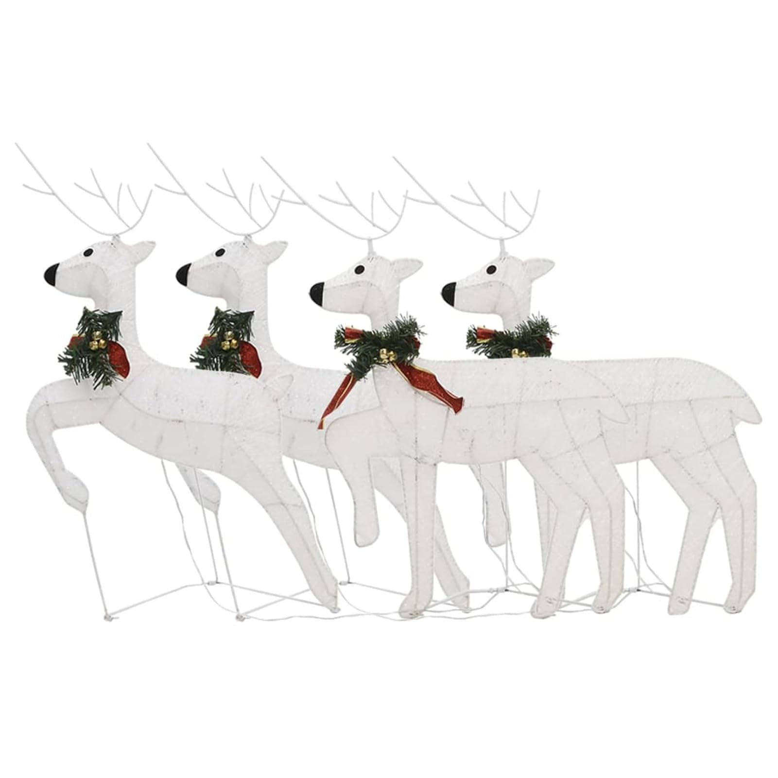 ShGaxin Renos de Navidad 4 Unidades 80blanco, Figuras LED, Decoracion Navidad Exterior, Figura Luz Navidad, Reno Luminoso Exterior, Navidad Exterior Figuras