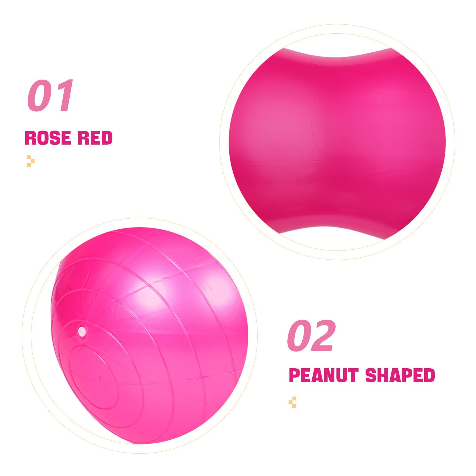 HEALLILY Pelota de Yoga con Forma de Maní para Embarazadas, Balón de Fitness Portátil de PVC con Bomba para Ejercicio en Casa y Pilates