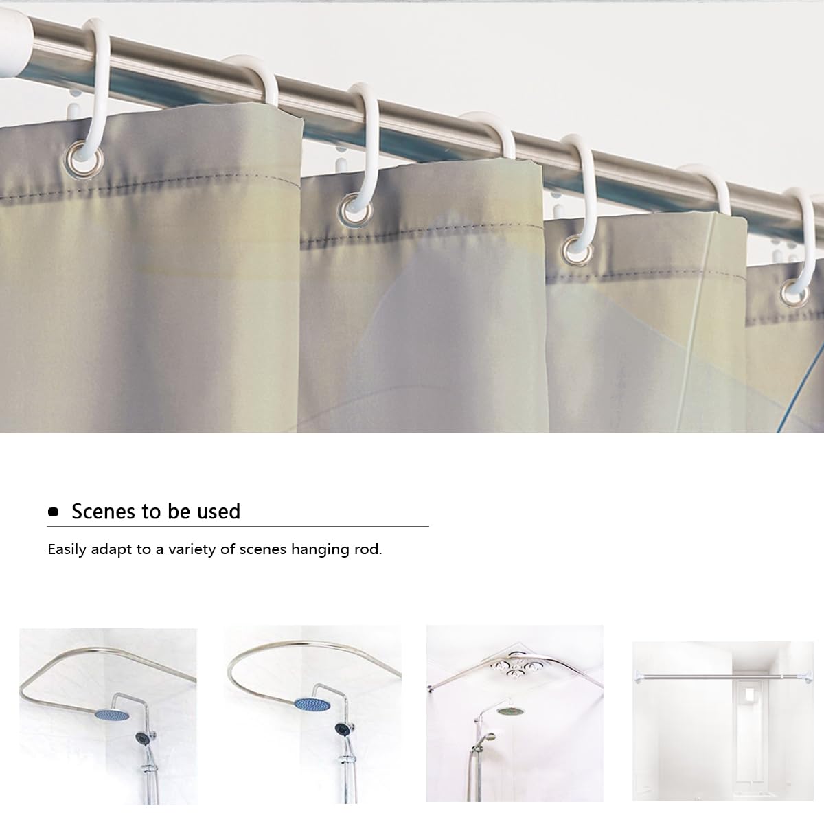 Rideau de douche déco salle de bain blocs couleur minimal W180xL180 cm