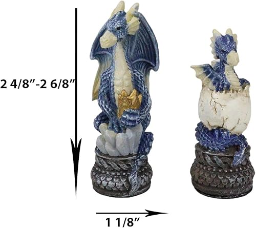 Miniatura 3 de Ebros Gift Coloridos lados rojos y azules pintados a mano de fantasía medievales de fantasía de mazmorras y dragones, piezas de ajedrez de resina