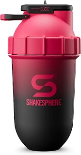 SHAKESPHERE Tumbler View Protein Shaker Bottle - BPA-Free 24oz Blender Shaker Cups for Protein Shakes, Purees, Fruit, Smoothies with Clear Window - Bladeless Mixer & Leak Proof