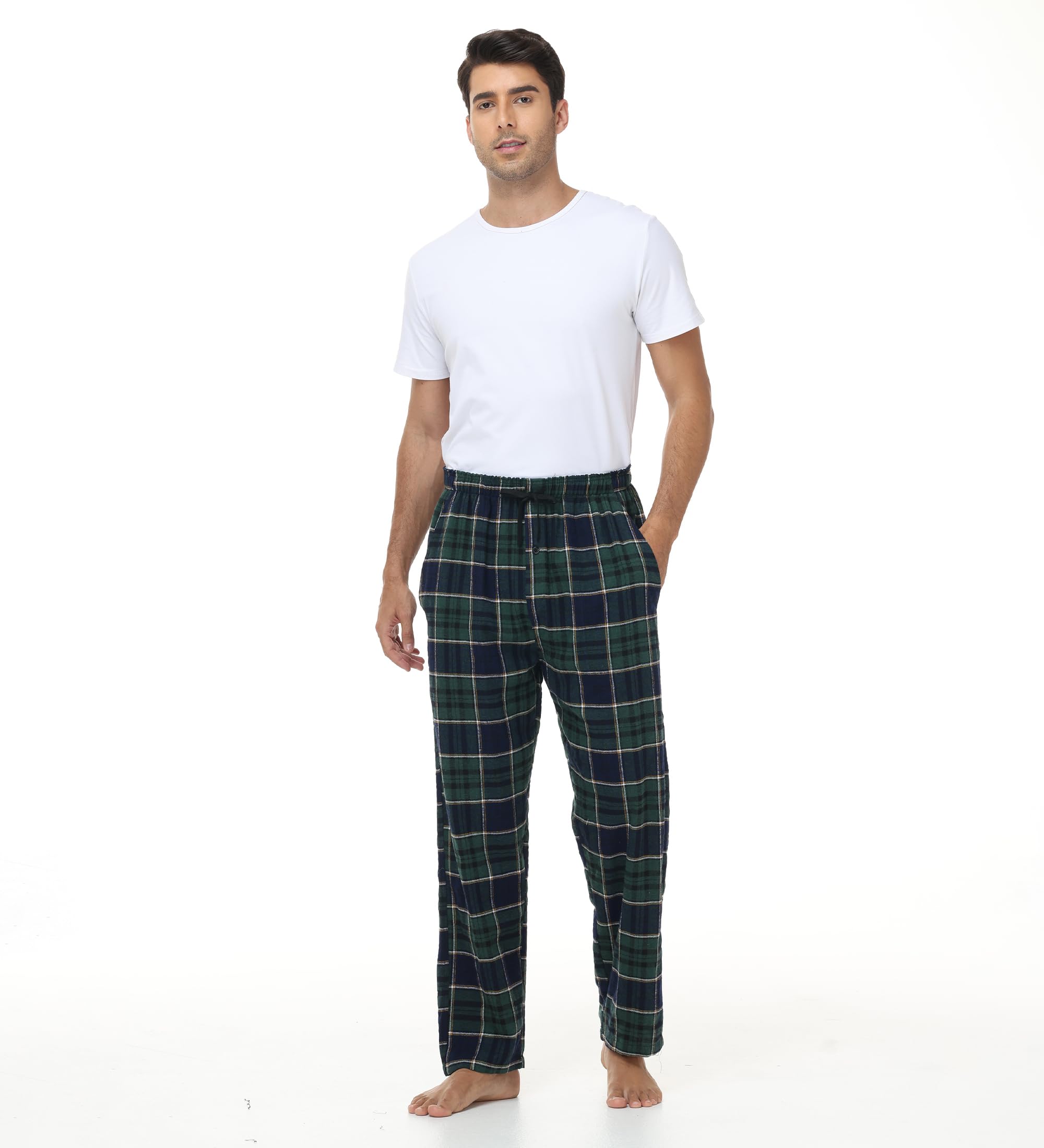 Huayuzh Lot de 3 pantalons de pyjama longs pour homme - Doux et respirant - Avec poches