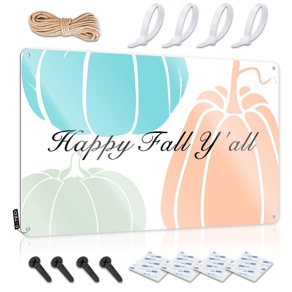 IBWNBBUSN Tin Signs For Man Cave Happy Fall Y'All Tin Sign Tin Sign For Man Cave Desk Signs For Office Funny
