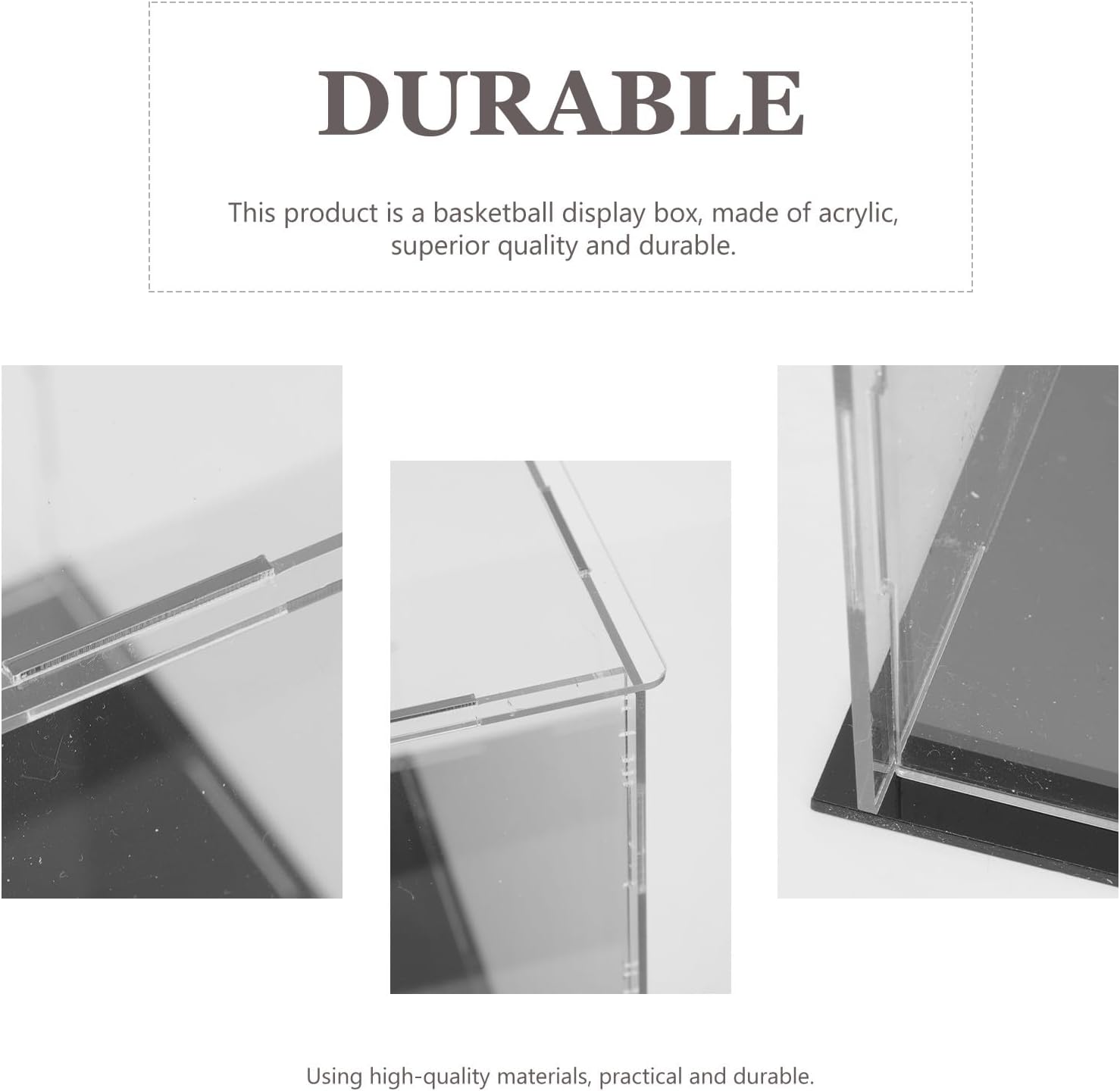 Acrylic Basketball Football Volleyball Display Case Dustproof Storage Box 26.5x26.5x25.5cm Multipurpose Sports Memorabilia Holder for Collectibles