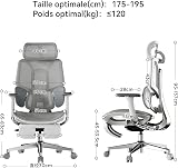 Hbada E3 Pro Ergonomic Office Chair with Dynamic Lumbar Support, 4D Adjustable Headrest for Home Office Chair, 6D Adjustable Armrests Desk Chair, Swivel Big and Tall Computer Chair, Gray - 8