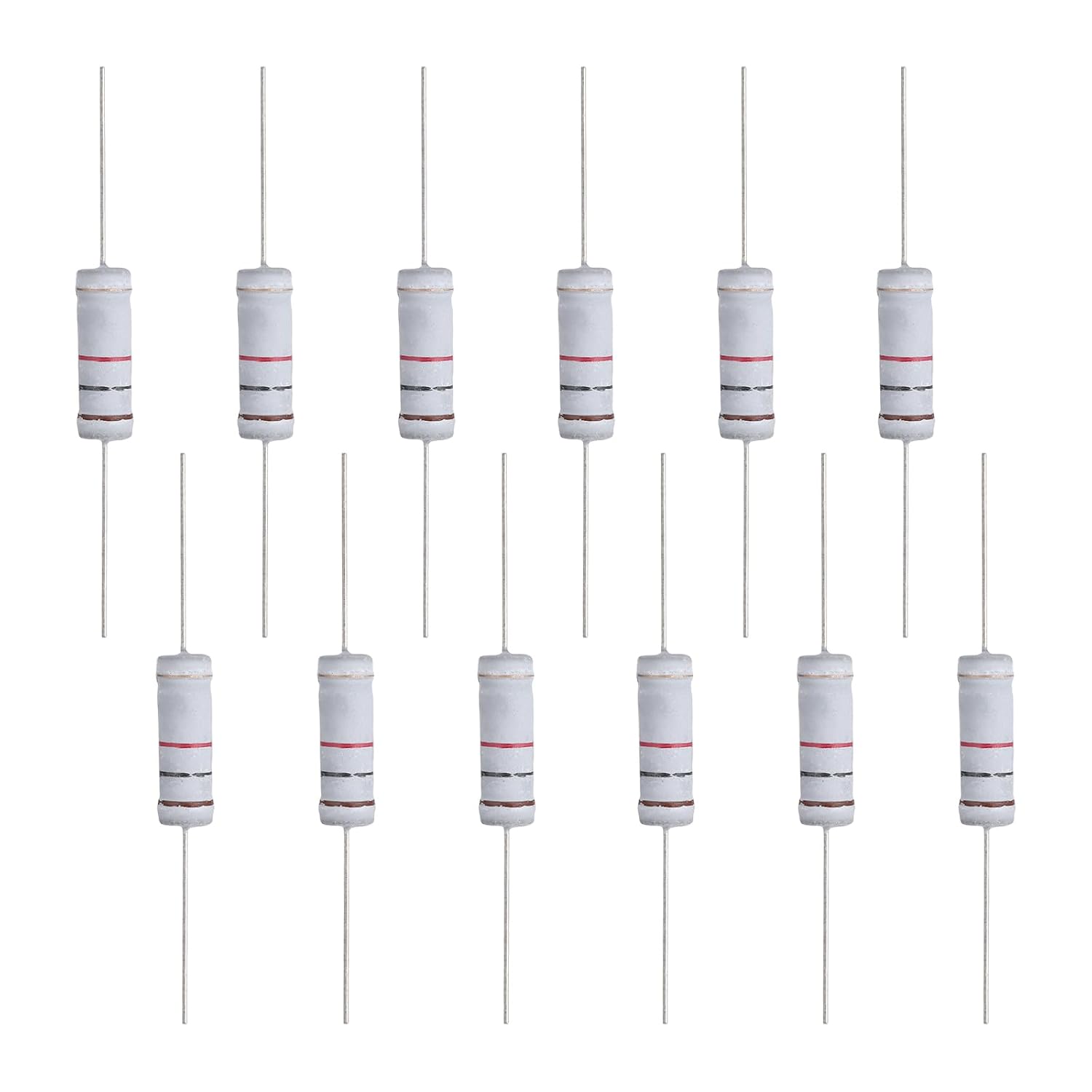 MECCANIXITY 12PCS 8.2 Ohm 5 Watt Resistor Metal Oxide Film Resistor Flame Proof for Breadboard DIY Electronic Audio-Video Projects