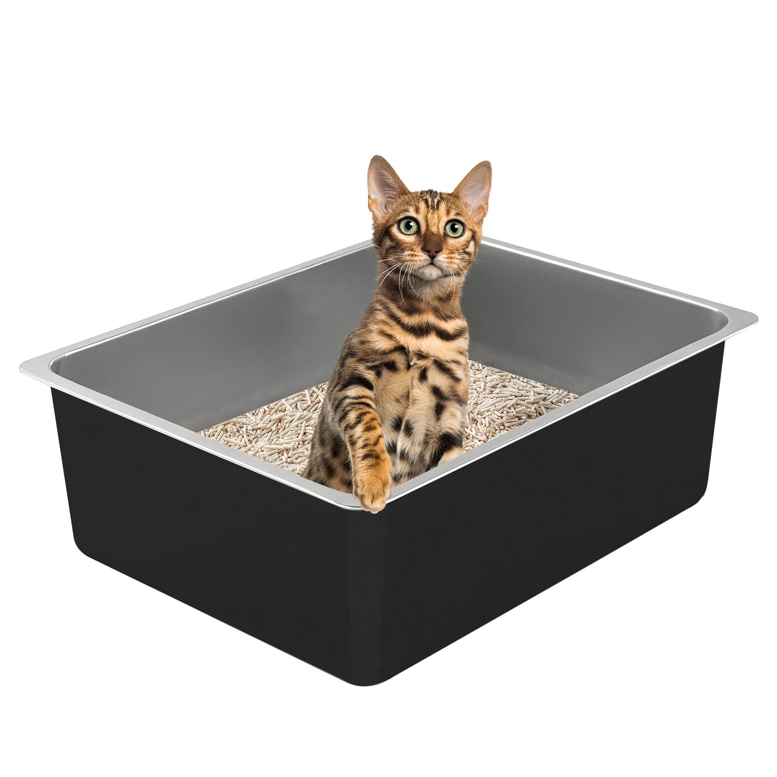 Tondid Stainless Steel Cat Litter Box