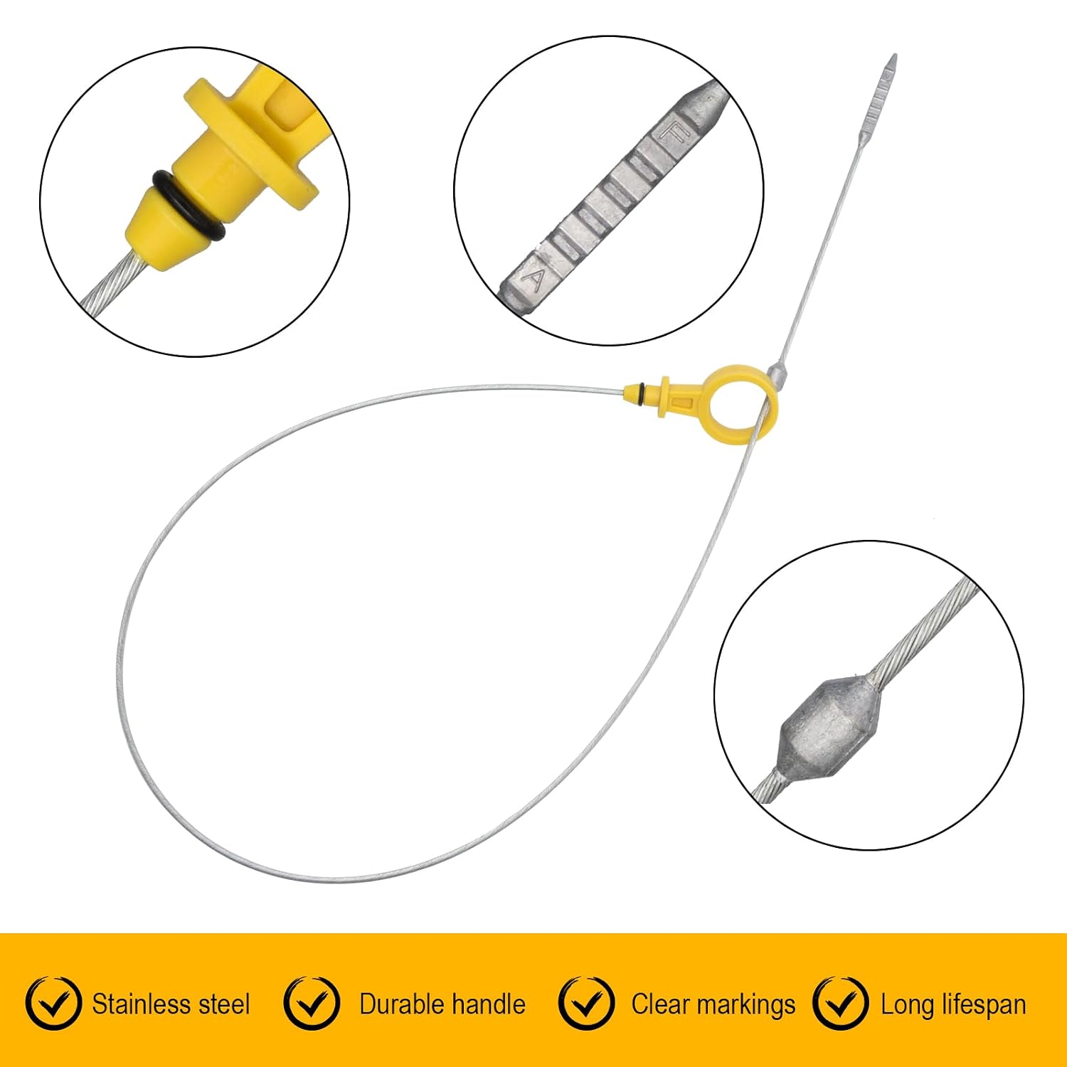 3mirrors Engine Oil Dipstick Compatible with 2001-2007 GMC Sierra Chevrolet 2500 HD 3500 Duramax Diesel V8 6.6L 97287502 921-046