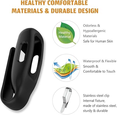 2-Pack Clip Holder Compatible with Fitbit Inspire 2/ Ace 3 Fitness Tracker, Soft Silicone Replacement Case for Inspire 2/Ace 3