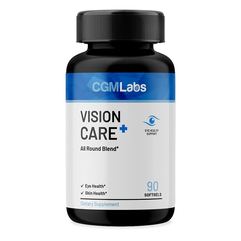 CGMLABS Suplemento antioxidante de luteína com vitaminas, zinco, óleo de peixe, mirtilo e zeaxantina 20 mg, 90 cápsulas gelatinosas