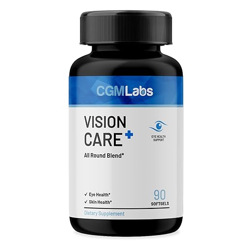 Vison Care Plus - Complete Dietary Supplement for Your Vision- Lutein 20mg, Zeaxanthin, Vitamin A, Bilberry Extract - 90 Softgels by CGM Labs