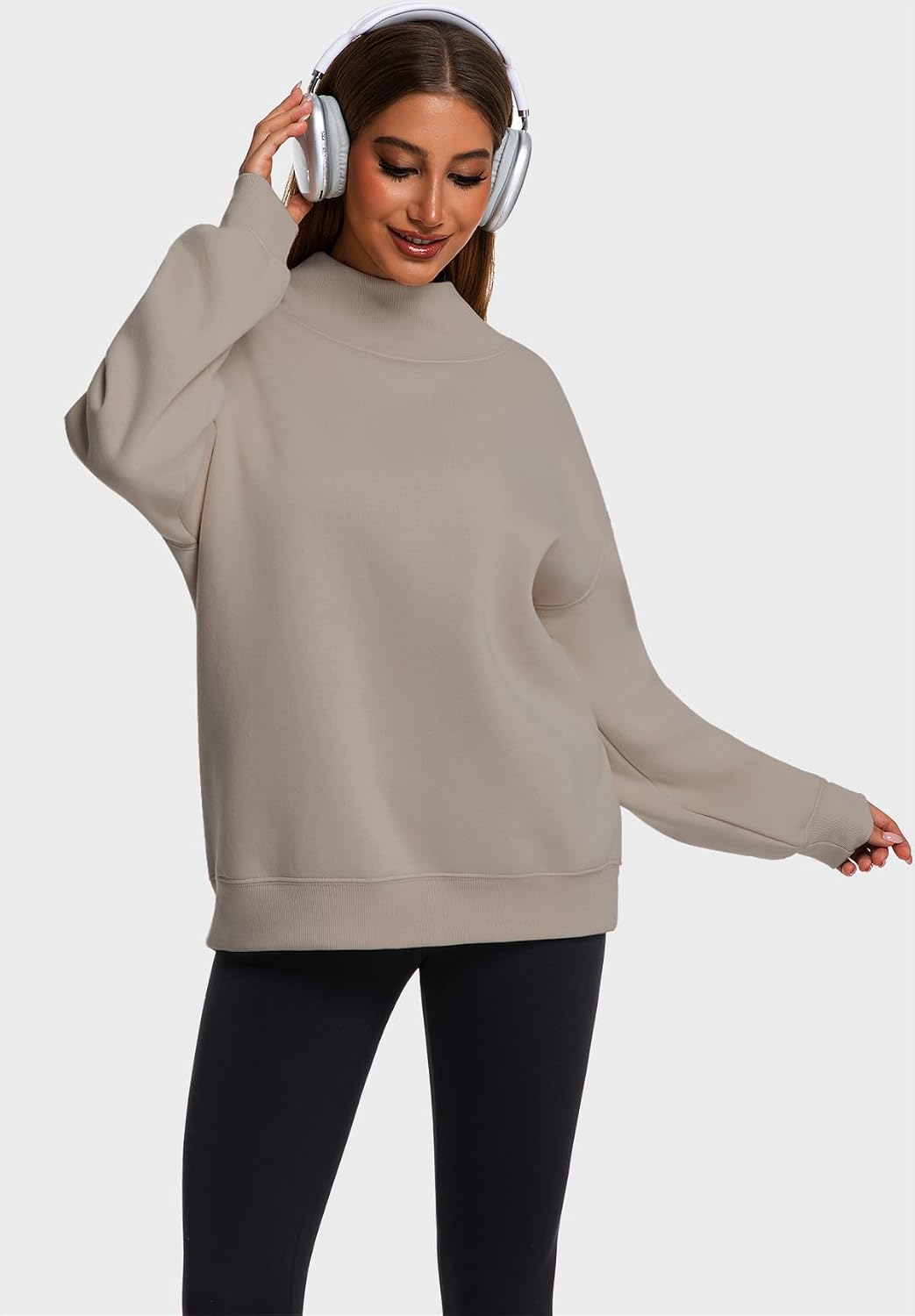 Kottke Womens Oversized Sweatshirts Turtleneck Pullover Long Sleeve Hoodies Tops Fall Fashion Outfits Clothes