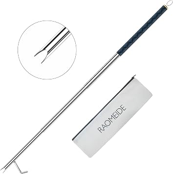 RAOMEIDE 48 Inches Fire Poker for Fire Pit Outdoor, Extra Long Campfire Poker Blower, Fireplace Tools Indoor