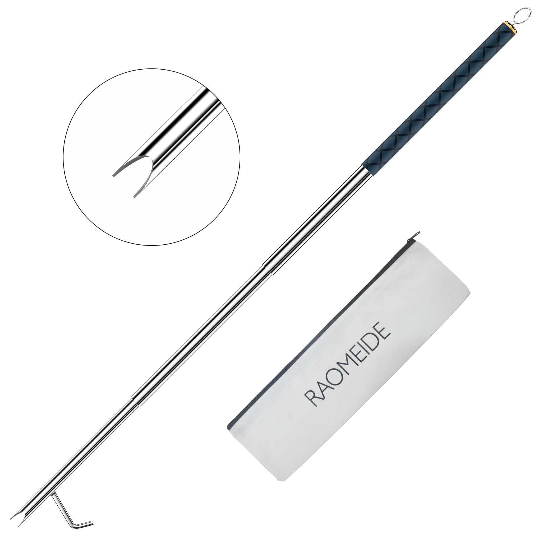 RAOMEIDE 49 Inches Fire Poker for Fire Pit Outdoor, Extra Long Campfire Poker Blower, Stainless Steel Fireplace Tools Indoor