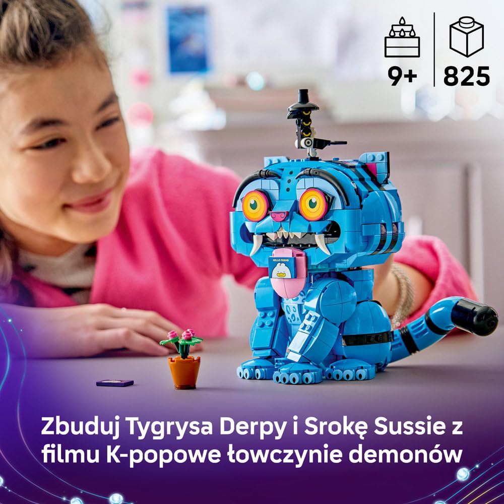 LEGO KPop Demon Hunters Tygrys Derpy i Sroka Sussie 72537 | K-popowe łowczynie demonów, kolekcjonerskie figurki, prezent dla dzieci i fanów filmu, zabawka dla 9-latki, 825 elementów