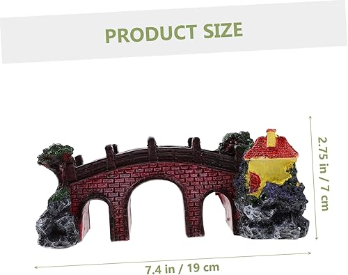 Miniatura 2 de POPETPOP Decoración de acuario puente pabellón de resina de gran tamaño para pecera, adorno para pecera, puente submarino para pecera, elegante y
