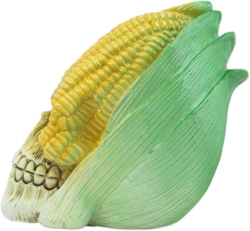 Miniatura 3 de Ebros - Figura decorativa para Halloween con temática de ensalada de maíz y maíz y maíz con forma de calavera, cráneo, extraño, osario, macabro,