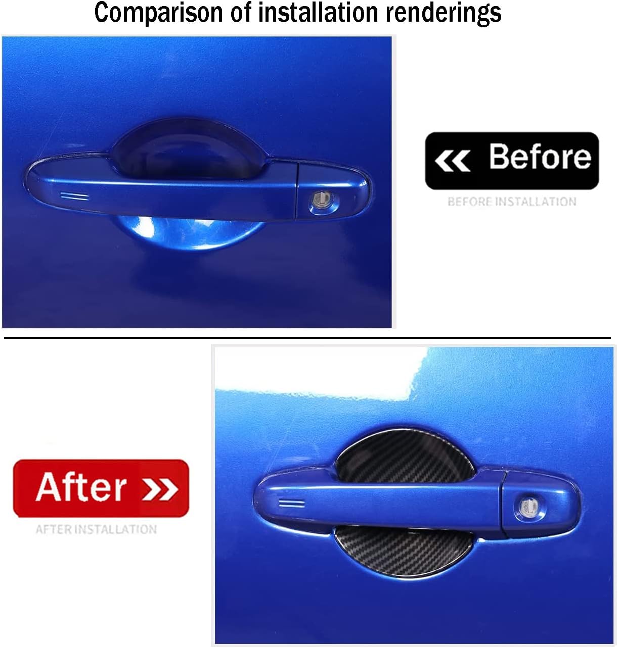 Car Accessories Fit for Subaru BRZ Toyota 86 2012-2020 Exterior Door Handle Bowl Protector Trim Frame Cover (Carbon Fiber Style) ABS 2 PCS