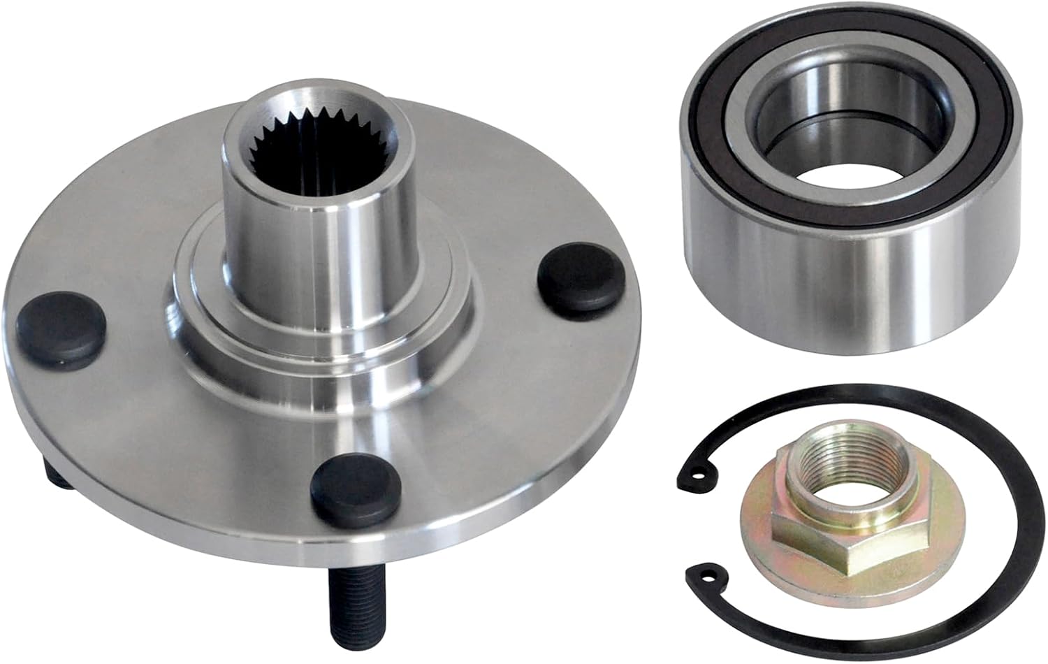 518510 Front Left/Right Wheel Hub Bearing for 2000-2007 2008 2009 2010 2011 Ford Focus 4 Lugs w/ABS