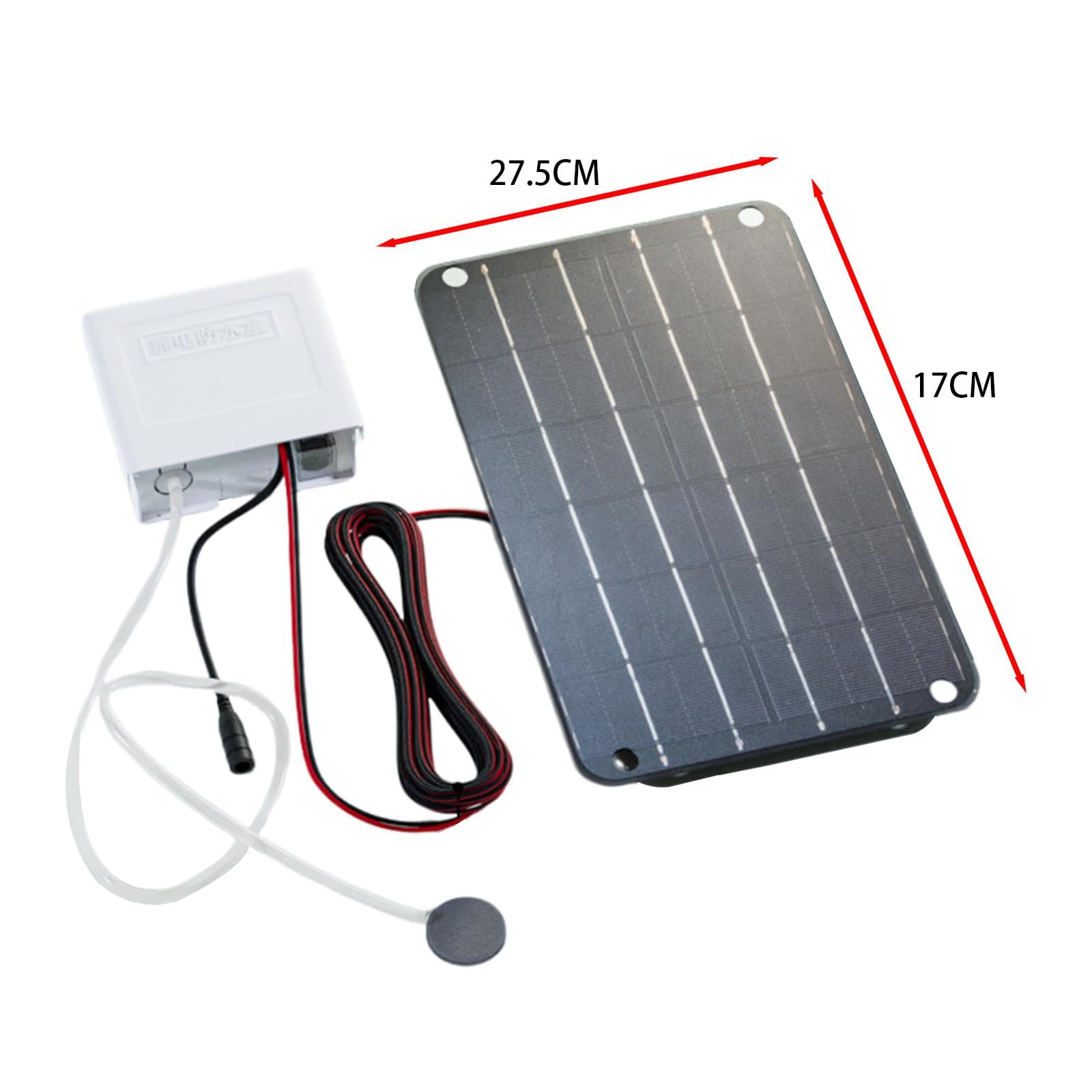 Solarbetriebene Teichpumpe, Aquarium-Luftpumpe, Oxygenator, tragbar, leise, 6 V, Solar-Luftpumpe für Außenaquarien