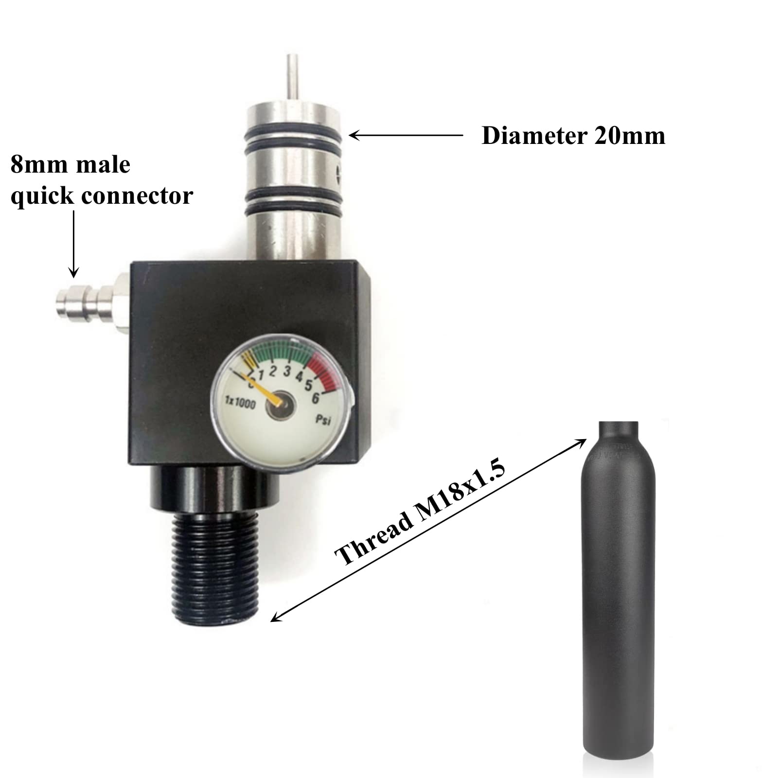 Amazon.co.jp: Pcp エアタンク 0.5L アルミニウムエアボトル HPA