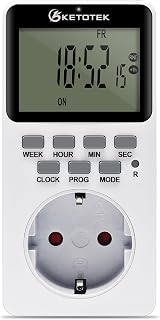 KETOTEK Digitale Plug in Timer Steckdose Programmierbarer Zeitschalter Countdown