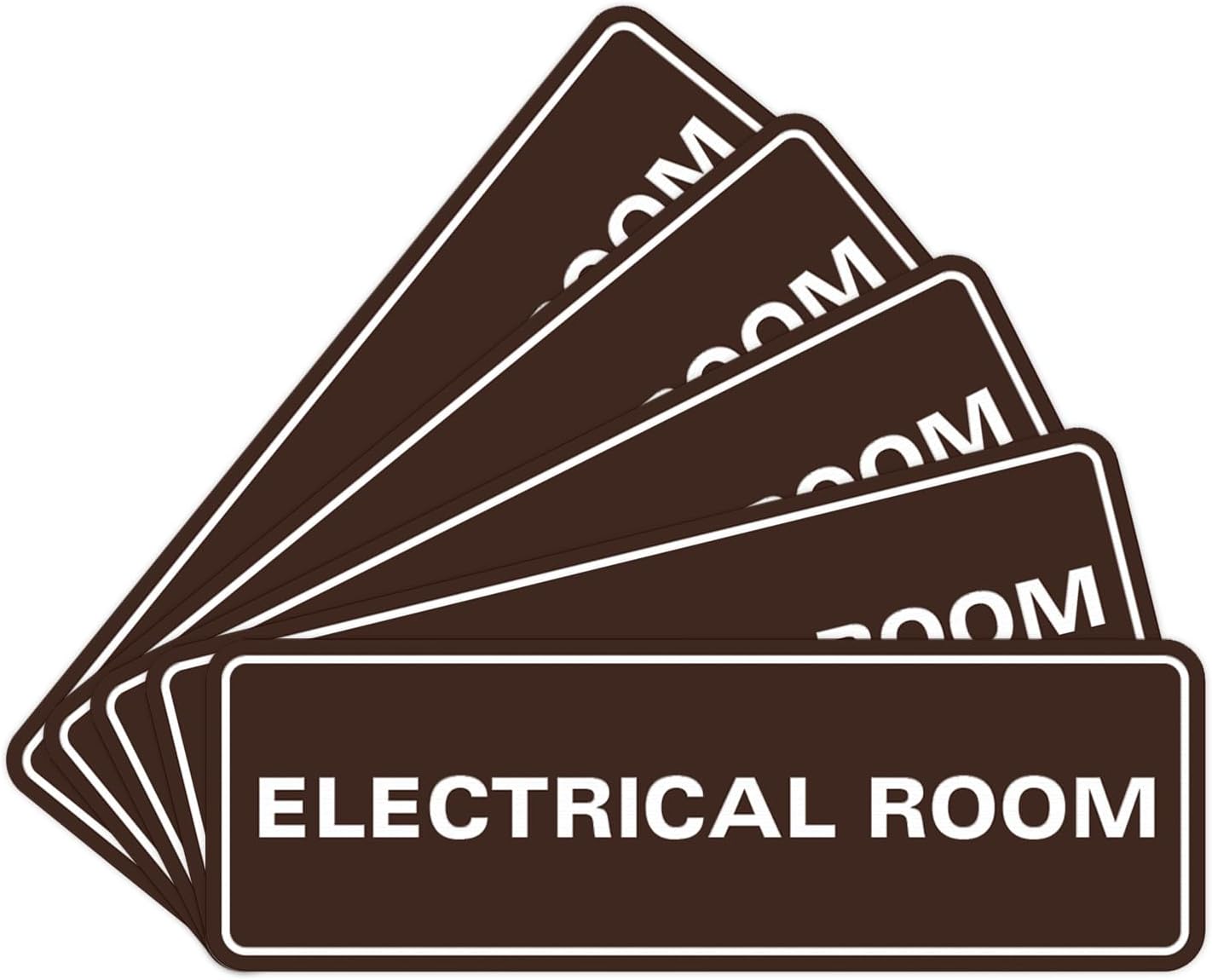 All Quality Standard Electrical Room Sign - Dark Brown - Small (5 Pack)