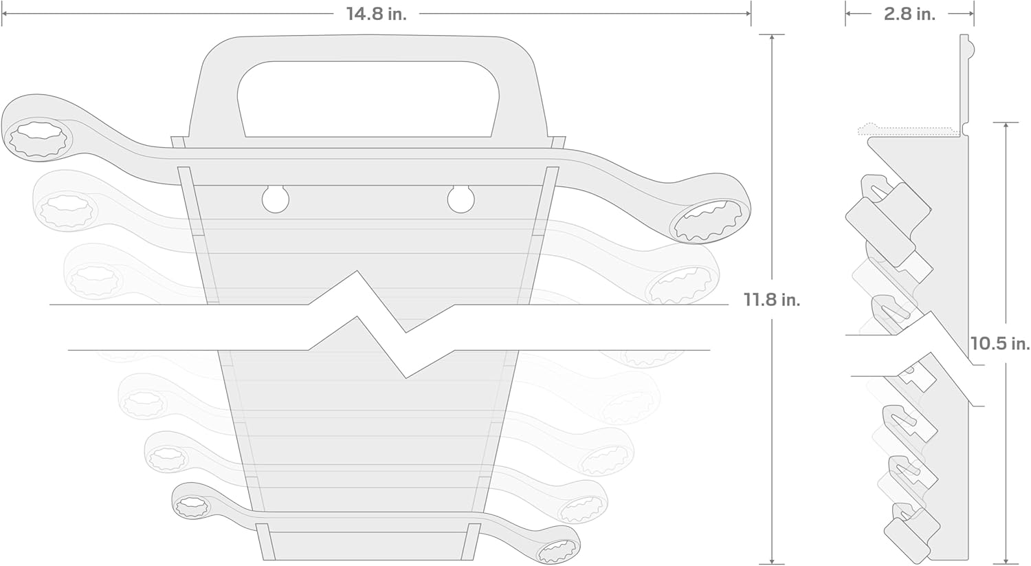 TEKTON 45-Degree Offset Box End Wrench Set with Holder, 11-Piece (6-32 mm) | WBE24411