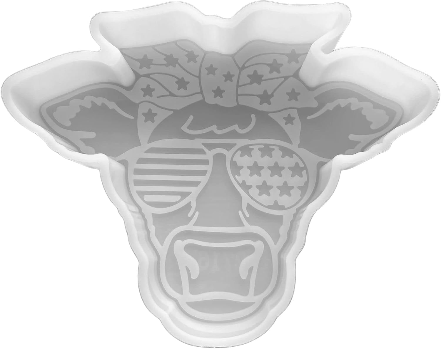 America Cow Freshie Silicone Mold | Size 4.75" Wide x 4.75" Long x 1" Deep | 4th of July America Cow Independence Day Design for Freshie Makers