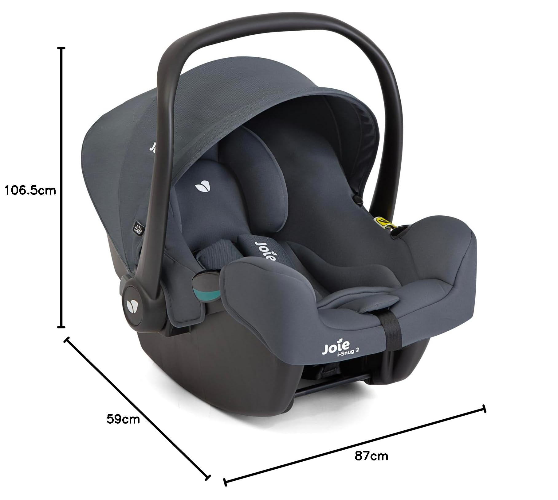 Joie chrome™ dlx trio sistema da viaggio – chiusura assistita, seduta fronte genitore/fronte mondo, parapioggia, navicella chrome™ e seggiolino i-Snug™ 2 inclusi
