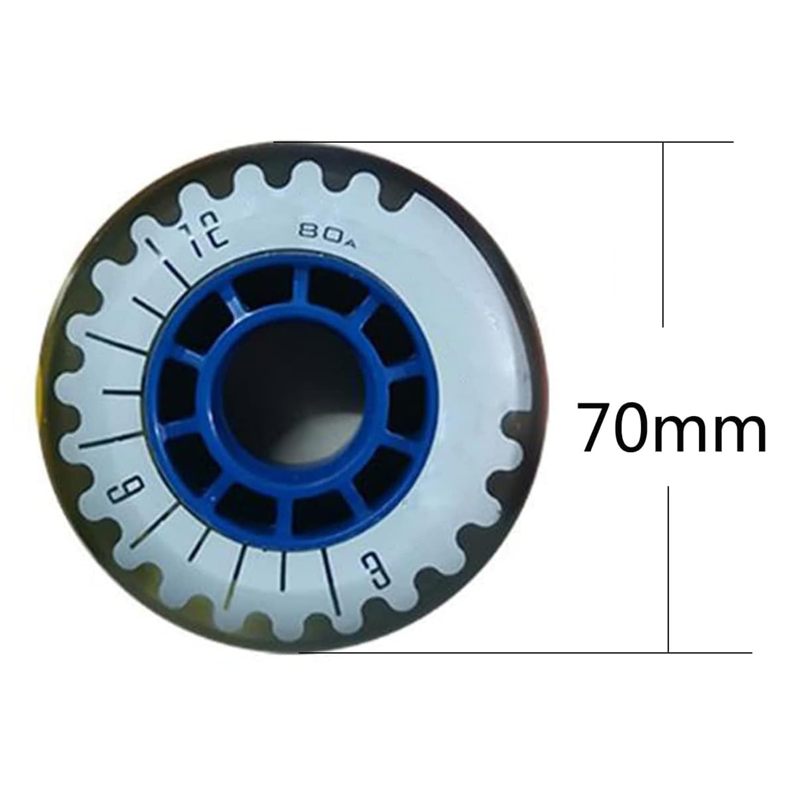 Roues de Patins à Roues alignées de 70 mm Roues de Rechange pour Patins à Roues alignées en PU 80A avec roulements adaptés