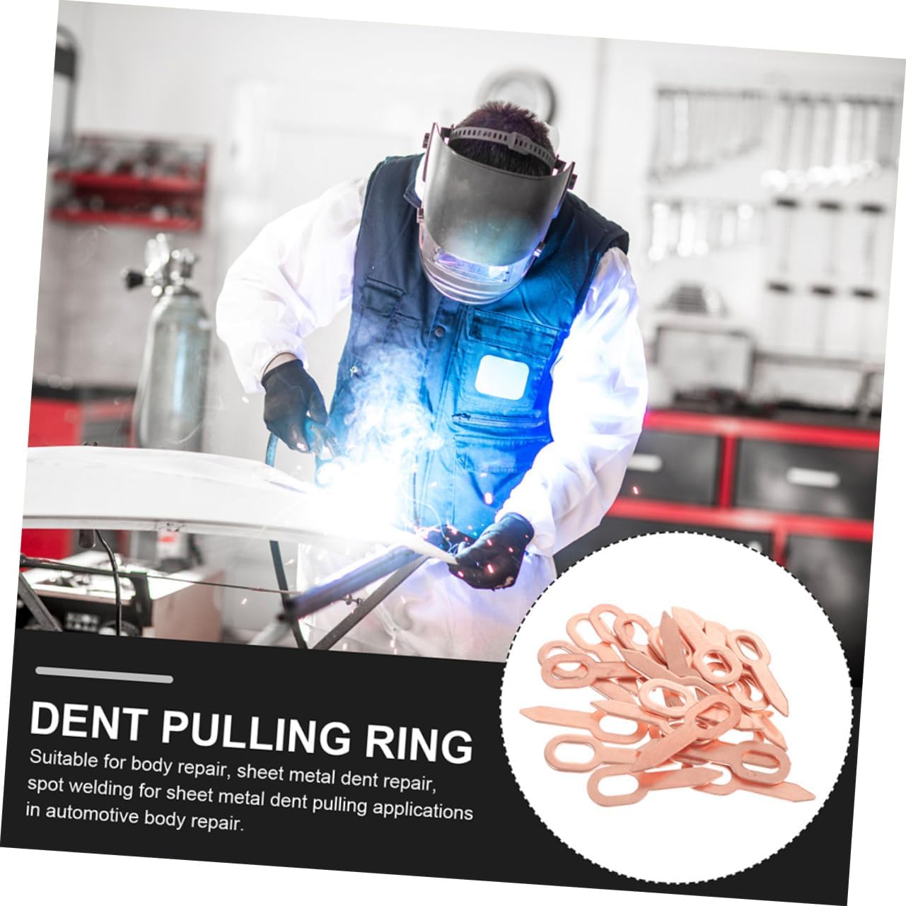 PRETYZOOM 200pcs Dent Puller Rings for Spot Welding Car Body Repair Tool Compatible Paintless Dent Removal Sturdy Welding Accessories Auto Body Repair Kit