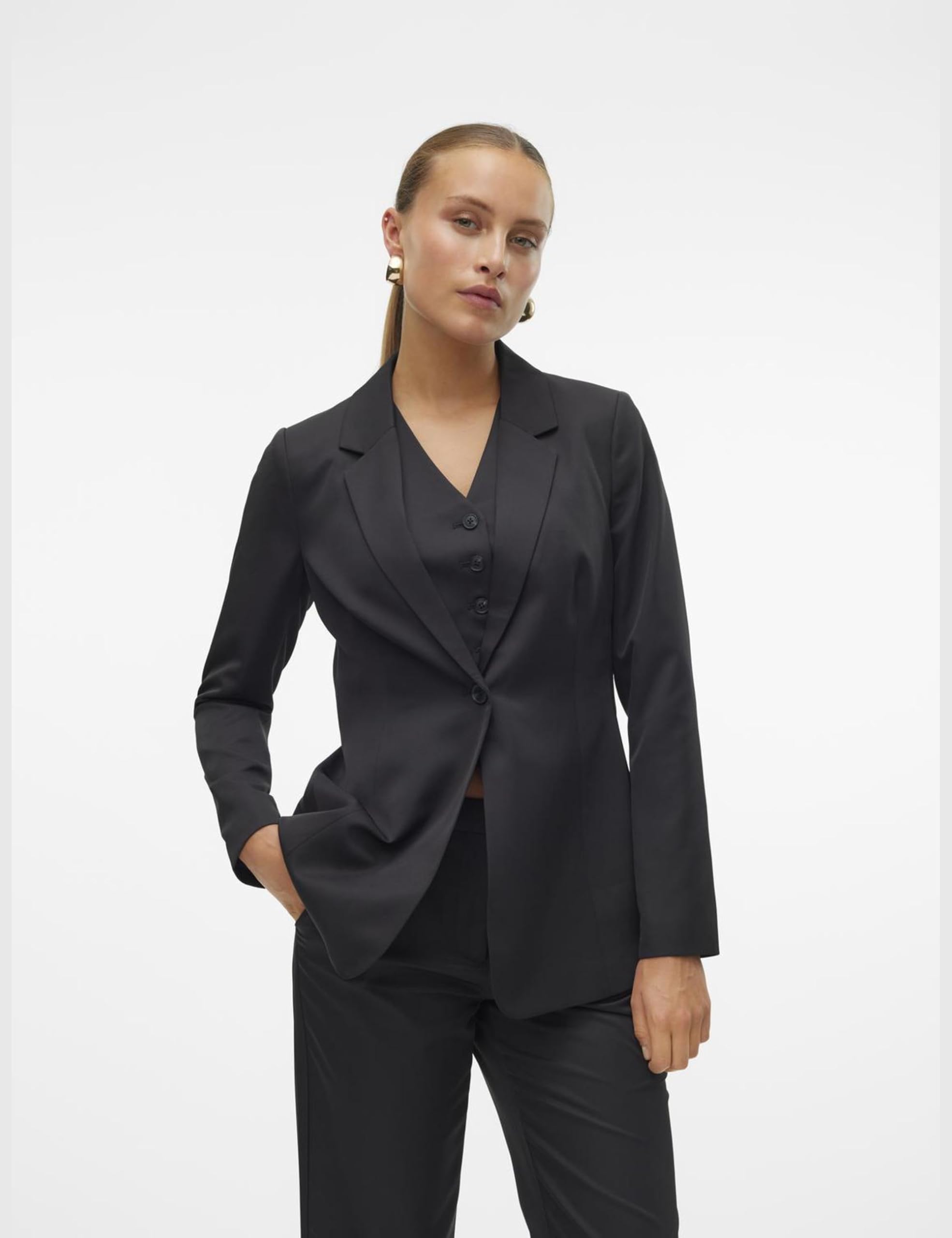 Vero Moda Vmtara LS Fitted Slit Blazer Boo Blazer Donna