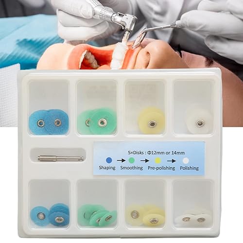 40 unidades de discos de pulido dental de diferentes formas de resina oral de dientes de disco de pulido dental accesorio portátil para uso diario