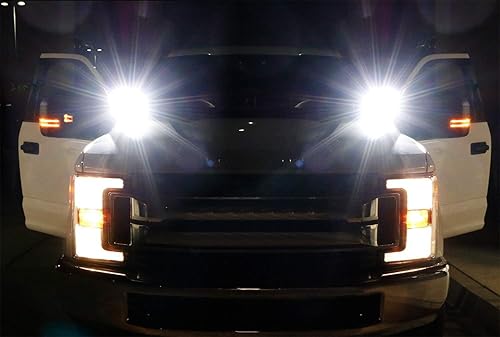 Miniatura 4 de iJDMTOY A-Pillar - Luces LED para cápsulas compatibles con Ford F150 2015-20, Ford Raptor F250 F350 2015-20, incluye (2) cubos LED de alta potencia