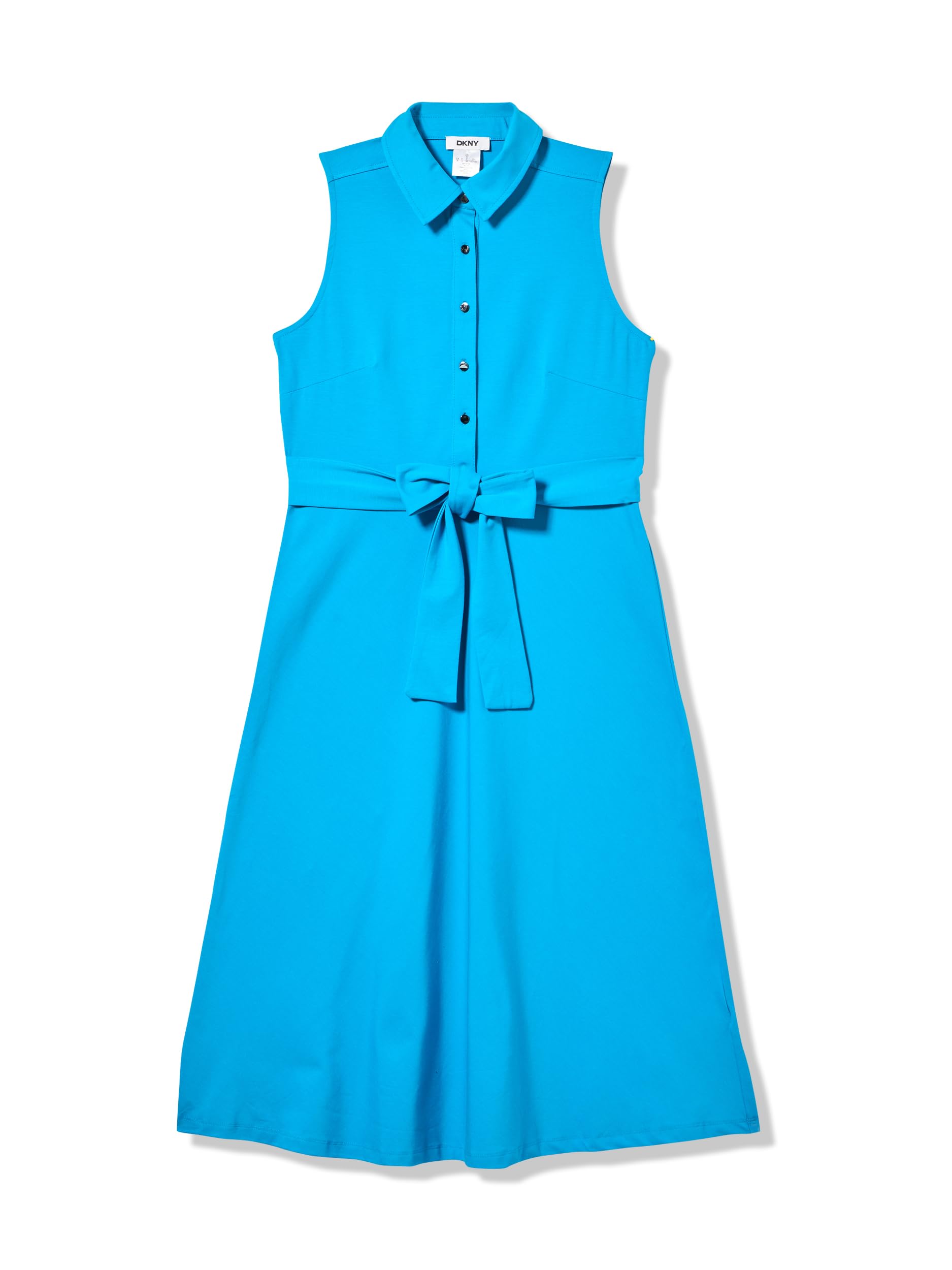 

                                                    DKNY Women's Sleeveless Collared Neck Belted Midi 
