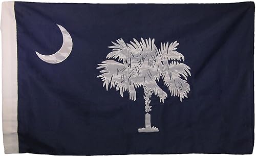Miniatura 5 de Premium 3x5 Embroidered Sewn State Carolina Sleeve 600D 2ply Nylon Flag 3'x5'