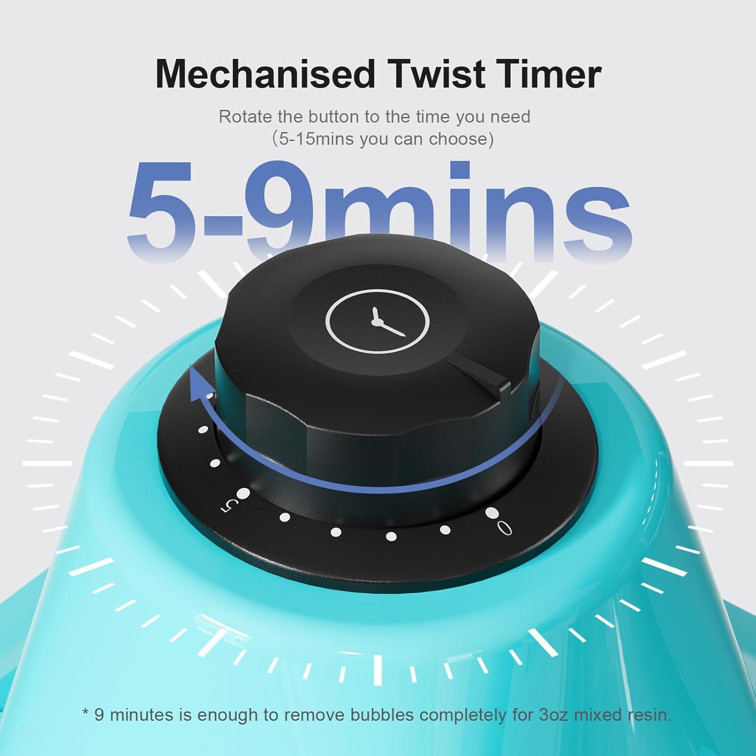 Resin Bubble Remover, Removes 99% of Air Bubbles in 5 Minutes, 95kPa Vacuum Chamber with Timer, Big Capacity Bubble Remover for Epoxy Molds Casting, UV Resin, Silicone, Jewelry Making(Blue)
