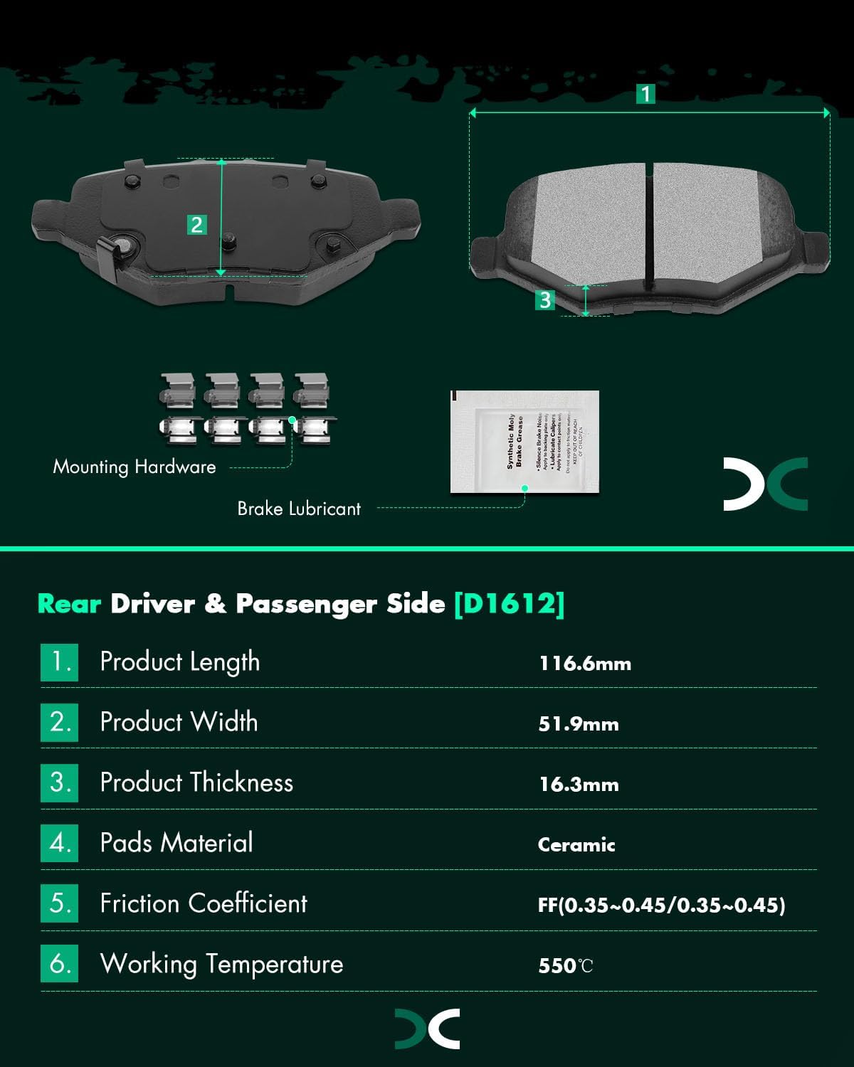 Ceramic Brake Pads Kits,SCITOO 8pcs Brakes Pads Set fit for Ford Explorer,Flex,Police Interceptor Sedan,Police Interceptor Utility,Special Service Police Sedan,Taurus,for Lincoln MKS,MKT