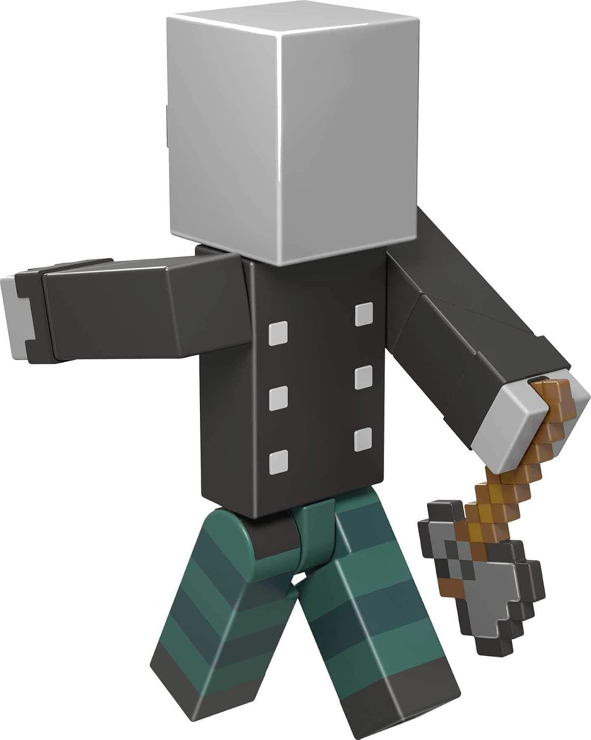 Minecraft Craft-A-Block Vindicator Figure, Authentic Pixelated Video-Game Characters, Action Toy to Create, Explore and Survive, Collectible Gift for Fans Age 6 Years and Older