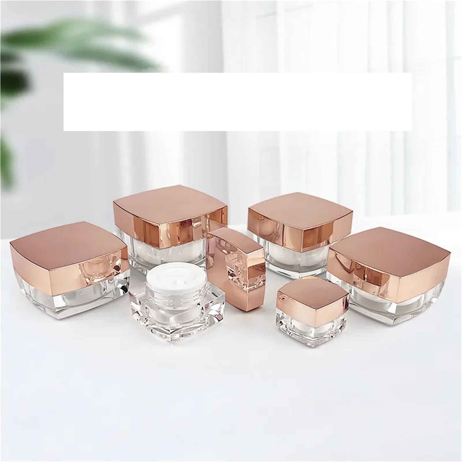 Tarros Cosmeticos Frasco de crema vacío 10/20 piezas, botellas cuadradas for loción, contenedor cosméticos, tarro transparente, bote viaje for maquillaje, botella rellenable(30g,10pcs gold)