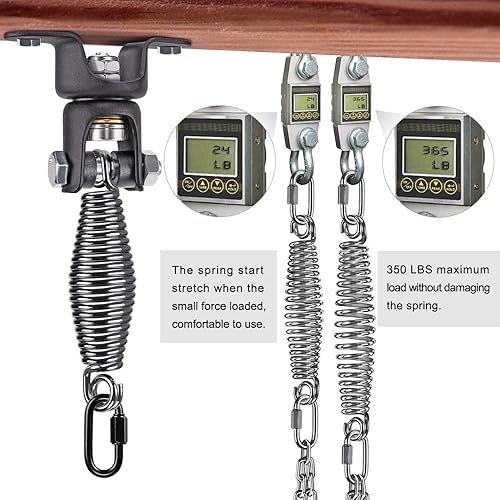 Miniatura 4 de BeneLabel Heavy Bag Ceiling Mount with Spring & Chains 360 Rotation Punching Bag Ceiling Hanger with Bearings Boxing Bags Holder Hardware with 2