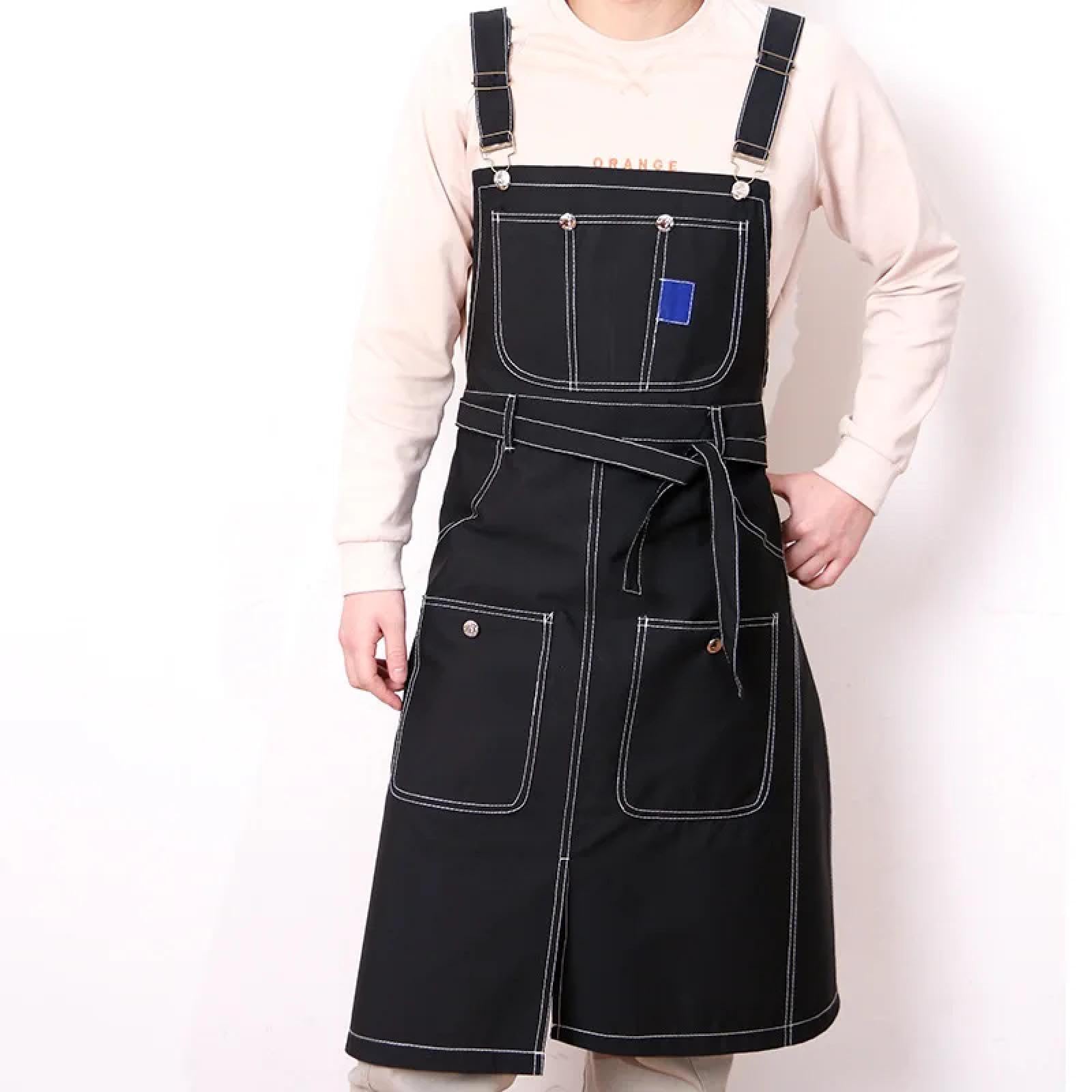 Cuisine Tablier Apron Multi Poche Toile Tablier Hommes Femmes Café Boutique Cuisson Vêtements De Travail Barber Restaurant Chef
