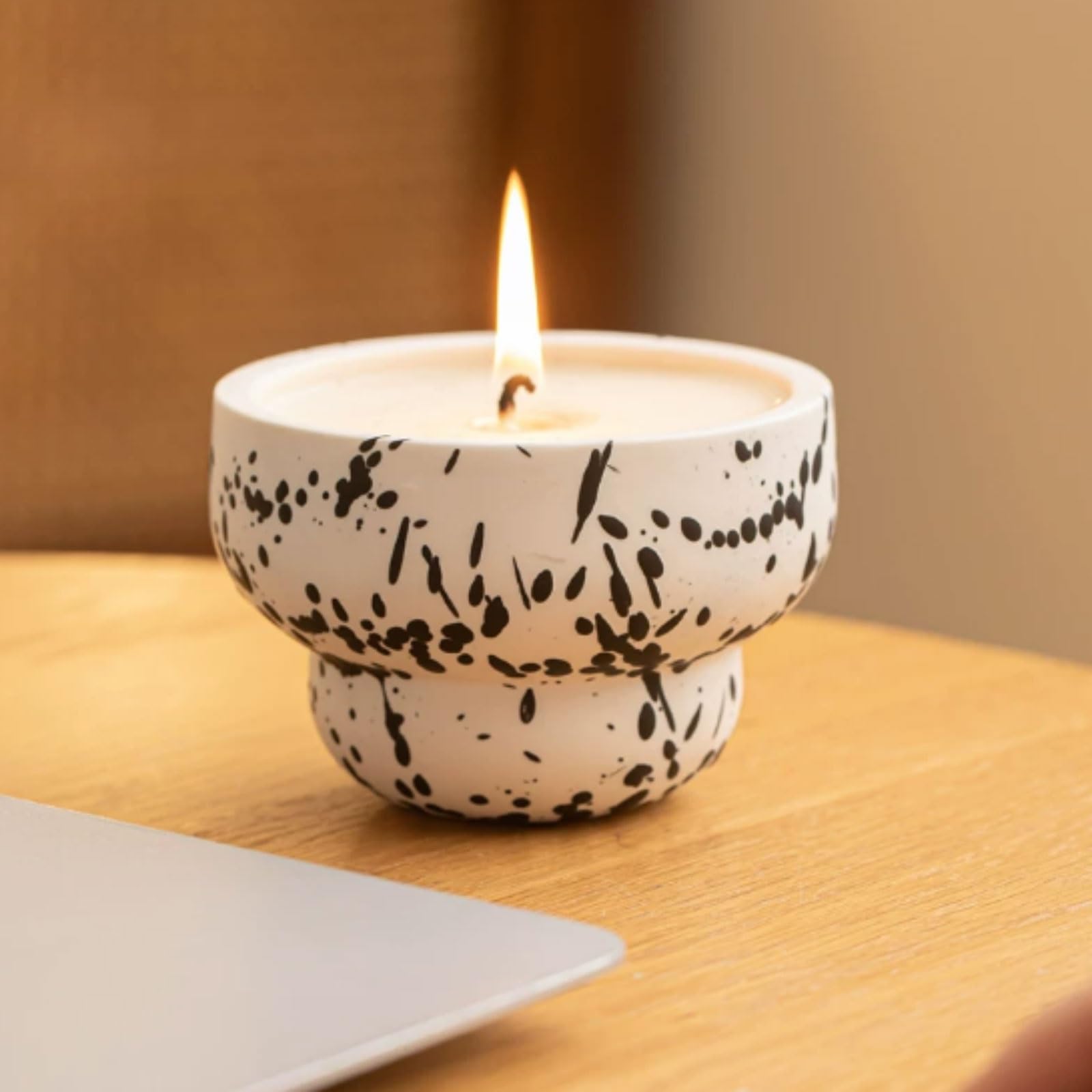 Duftkerze, Gardenia Sandelholz & Adlerholz Keramik-Aromatherapie-Kerze, Zuhause, Urlaub, Entspannung und Spa(Gardenia)