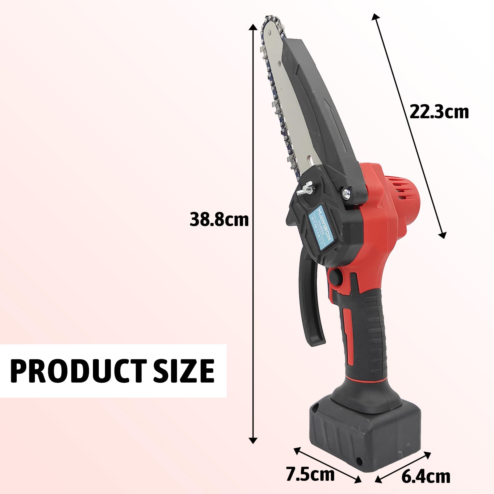 Akku Kettensäge für Einhell 18V Akku, 550W Handkettensäge Klein mit 2 Ketten, Motorsäge,Astkettensäge,Batteriebetriebene 6 Zoll Mini-Kettensäge zum Holzschneiden und Baumbeschneiden （Ohne Akku）